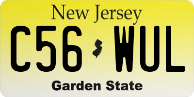 NJ license plate C56WUL