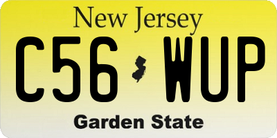 NJ license plate C56WUP