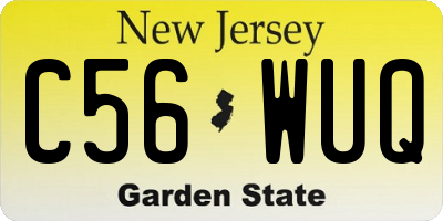 NJ license plate C56WUQ