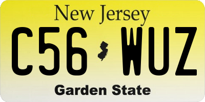 NJ license plate C56WUZ