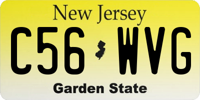 NJ license plate C56WVG