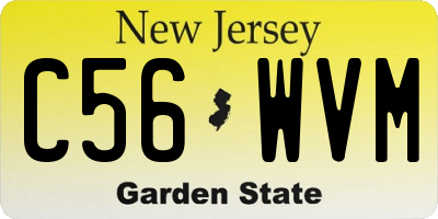 NJ license plate C56WVM