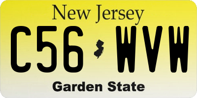 NJ license plate C56WVW