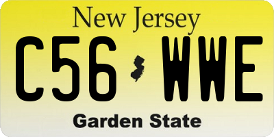 NJ license plate C56WWE
