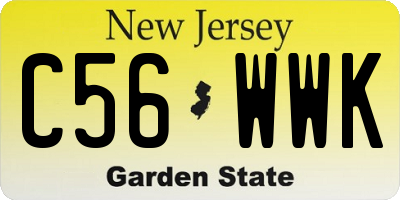 NJ license plate C56WWK