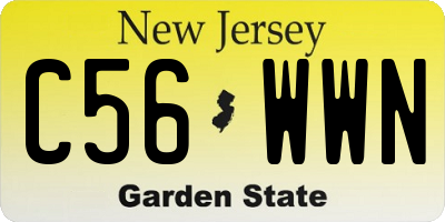 NJ license plate C56WWN