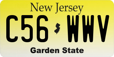 NJ license plate C56WWV
