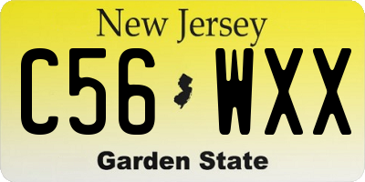 NJ license plate C56WXX