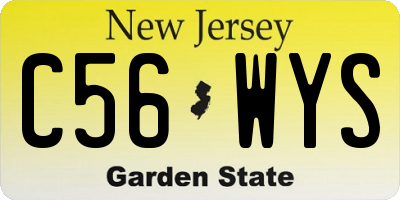 NJ license plate C56WYS