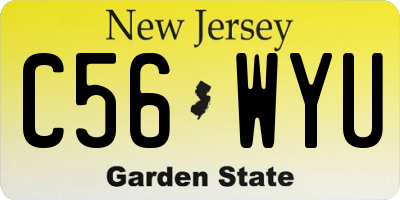 NJ license plate C56WYU