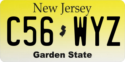 NJ license plate C56WYZ