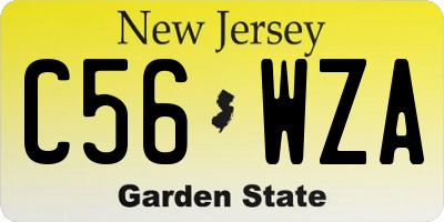 NJ license plate C56WZA