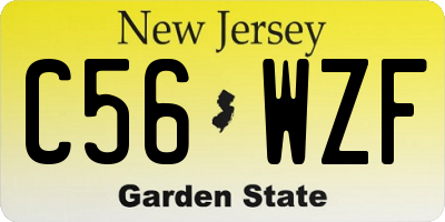 NJ license plate C56WZF