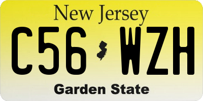 NJ license plate C56WZH