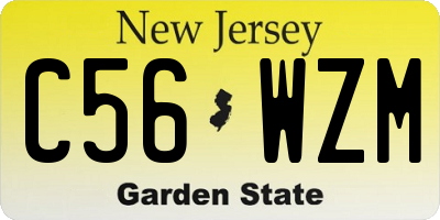 NJ license plate C56WZM