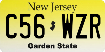 NJ license plate C56WZR