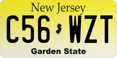 NJ license plate C56WZT