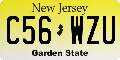 NJ license plate C56WZU