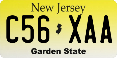 NJ license plate C56XAA