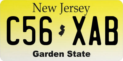 NJ license plate C56XAB