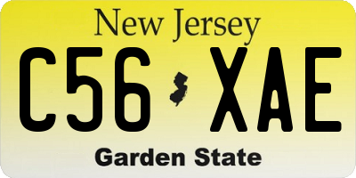 NJ license plate C56XAE