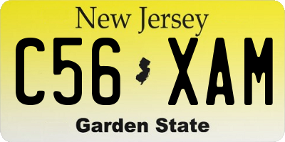NJ license plate C56XAM
