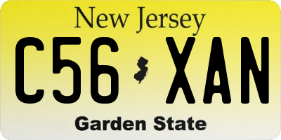 NJ license plate C56XAN