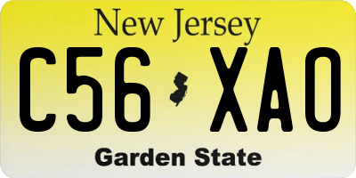 NJ license plate C56XAO