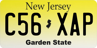 NJ license plate C56XAP