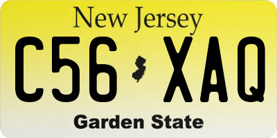 NJ license plate C56XAQ