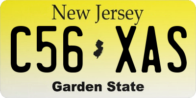 NJ license plate C56XAS