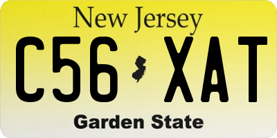 NJ license plate C56XAT