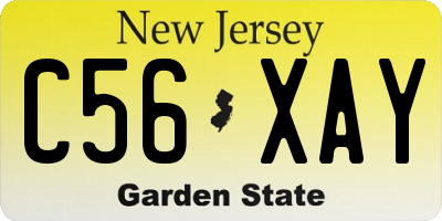 NJ license plate C56XAY