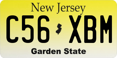 NJ license plate C56XBM