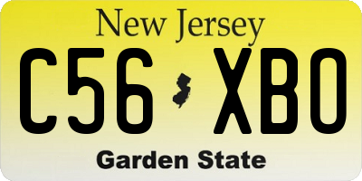 NJ license plate C56XBO