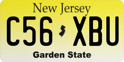 NJ license plate C56XBU