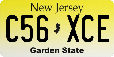 NJ license plate C56XCE