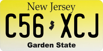 NJ license plate C56XCJ
