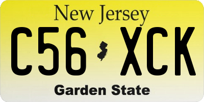 NJ license plate C56XCK