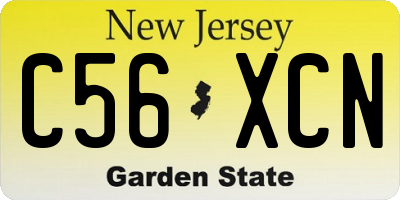 NJ license plate C56XCN