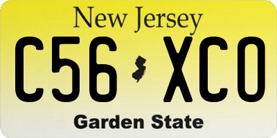 NJ license plate C56XCO
