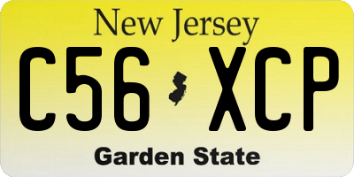 NJ license plate C56XCP