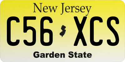 NJ license plate C56XCS