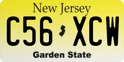 NJ license plate C56XCW