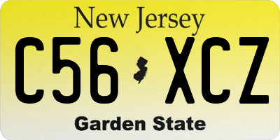 NJ license plate C56XCZ