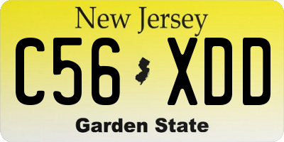 NJ license plate C56XDD