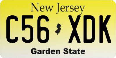 NJ license plate C56XDK