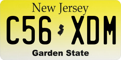 NJ license plate C56XDM
