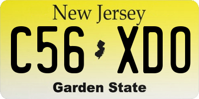 NJ license plate C56XDO