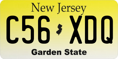 NJ license plate C56XDQ